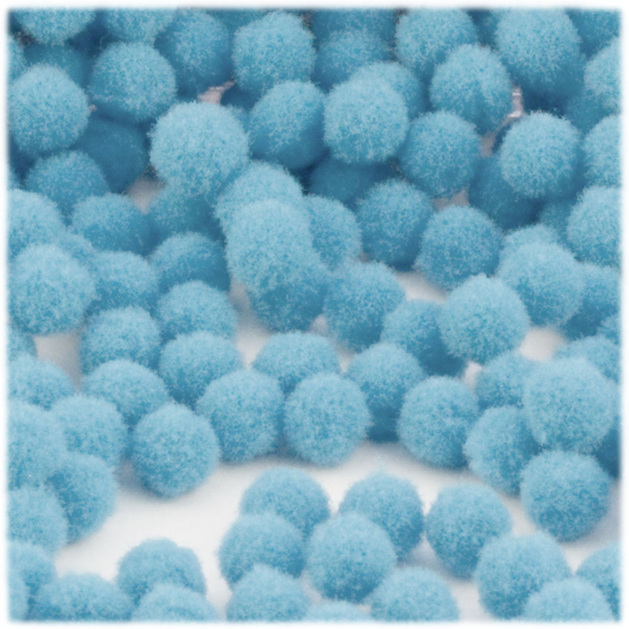 Acrylic Pom Poms, solid Color, 0.5-inch (12mm), 50-pc, Light Blue